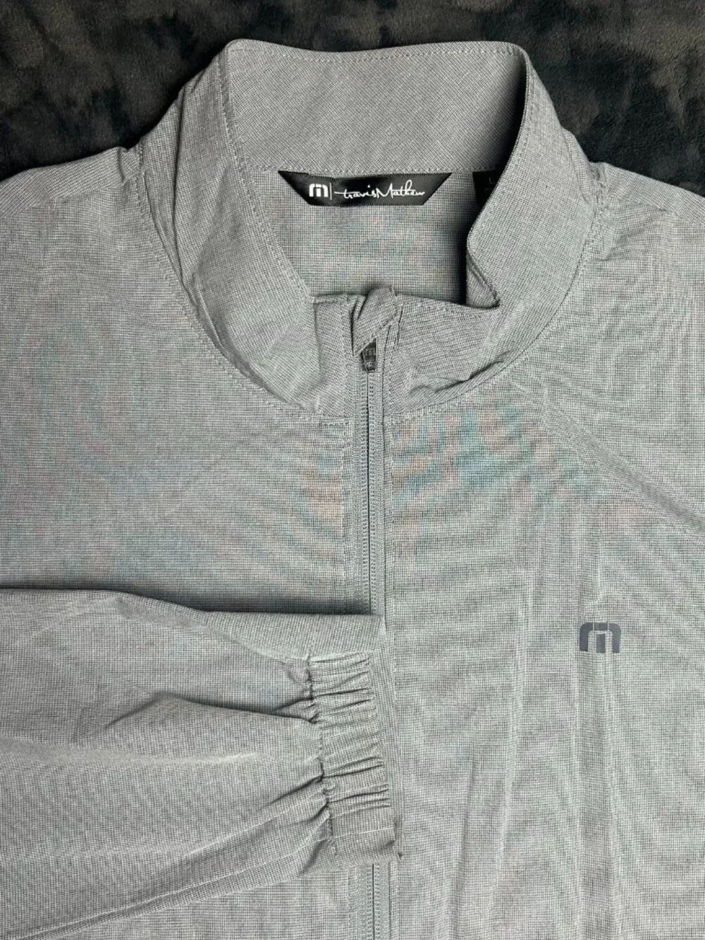 Travis mathew Lightweight Zip Jacket L Light Gray Polyester Blend